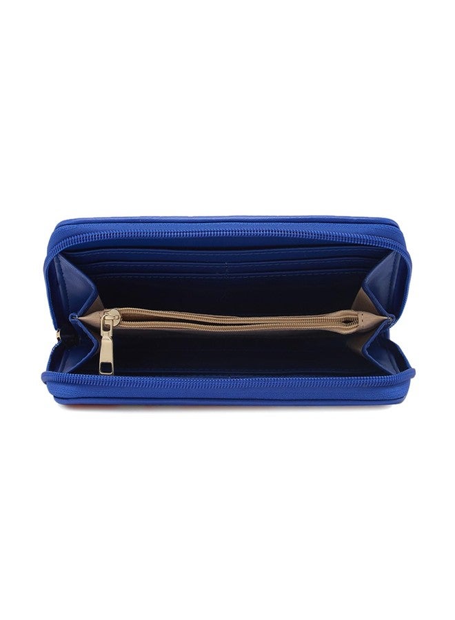 كابريس محفظة كابريس ديكسي النسائية بسحاب دائري | محفظة أنيقة من البولي يوريثان مع زر وسحاب للإغلاق | فتحات متعددة للبطاقات وجيب رئيسي واحد | تصميم أنيق للمناسبات غير الرسمية والخاصة (برتقالي) - Image 4